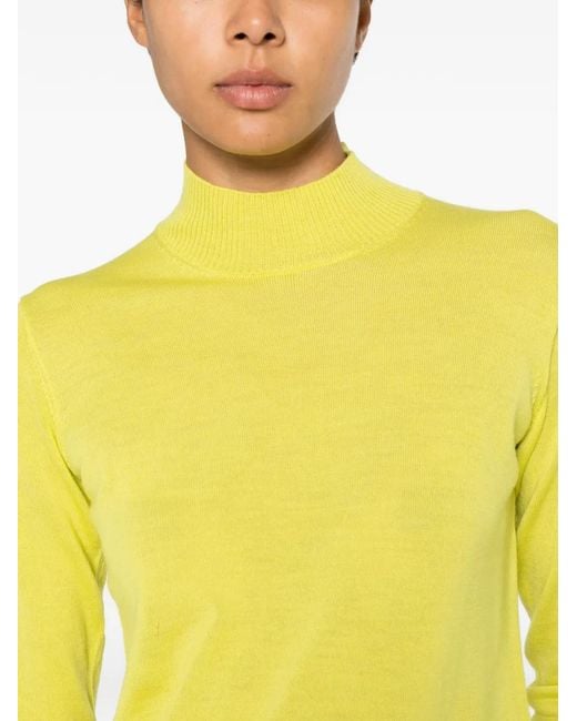 Psophia Yellow High-Neck Sweater