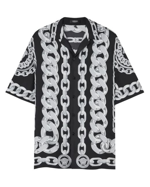 Short Sleeve Shirts Versace de hombre de color Black