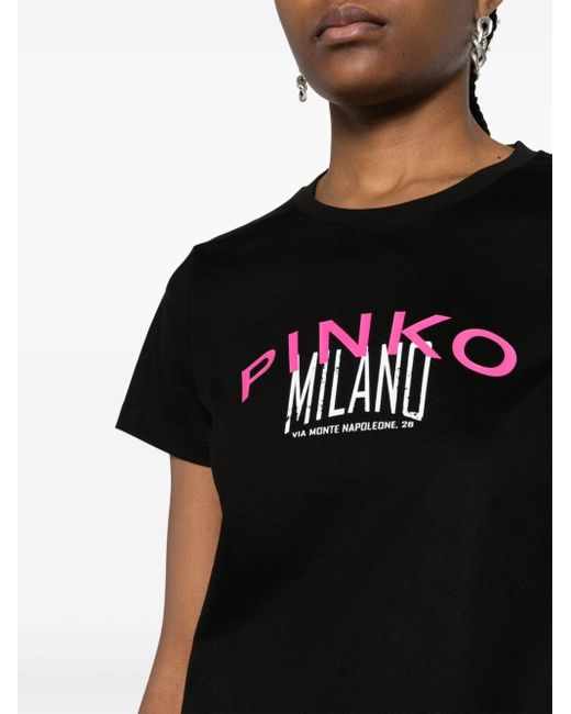 Pinko Katoenen T-shirt Met Logoprint in het Black