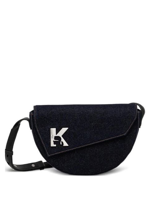 Karl Lagerfeld Black Logo-Plaque Mini Bag