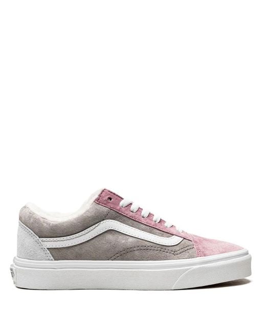 Vans White Old Skool "Pig Suede Sherpa" Sneakers