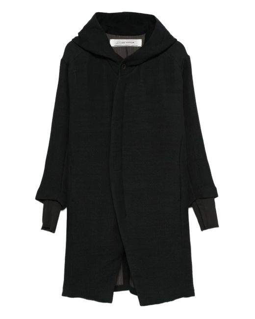 Individual Sentiments Black Hooded Coat for men
