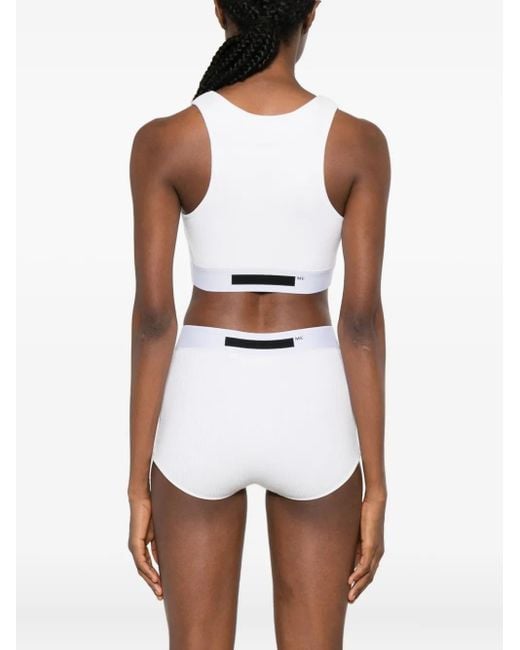 MEDEA White Logo-Detail Crop Top