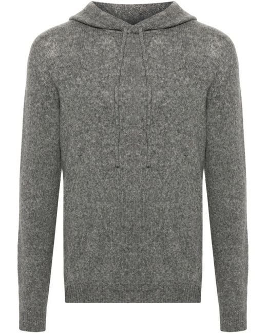 Roberto Collina Gray Knitted Hoodie for men