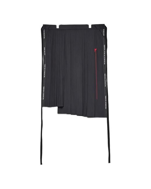 MASU Black Asymmetric Pleated Apron