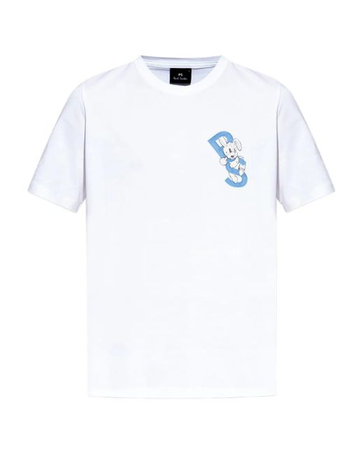 Paul Smith White Graphic-Print T-Shirt for men