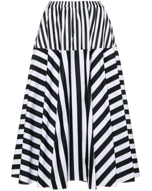 Patou Black Striped Skirt
