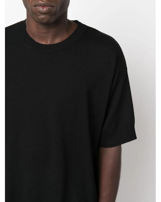 Jil Sander Black Short-Sleeve Wool T-Shirt for men