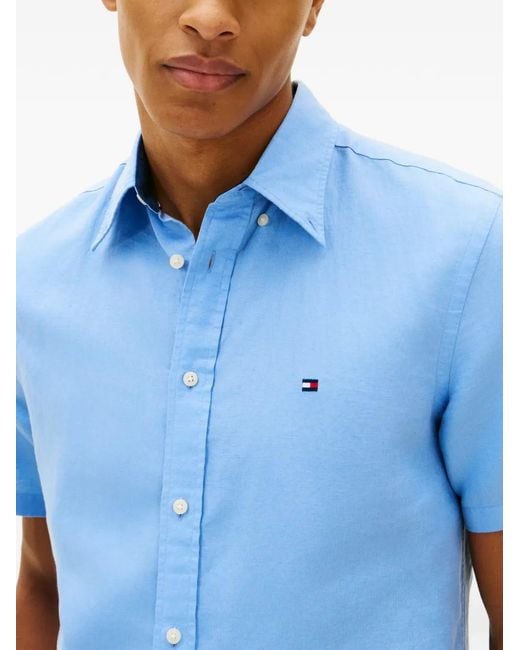 Tommy Hilfiger Blue Chemise Boutonnée À Manches Courtes for men
