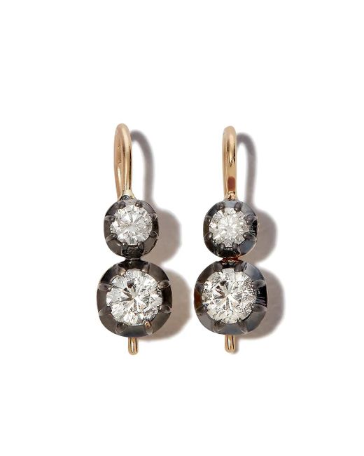 Jacquie Aiche White 14Kt Sophia Diamond Drop Earrings