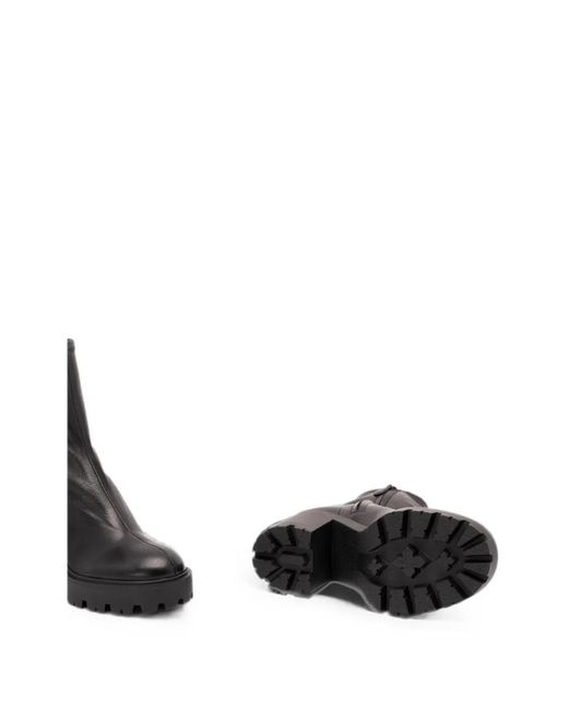 Prada Black Logo-Plaque Platform Ankle Boots
