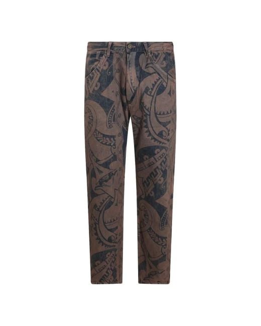 Vivienne Westwood Gray Bizarre Print Straight-Leg Jeans