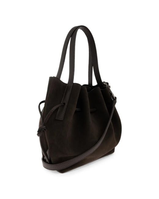 Yuzefi Black Mini Scallop Bucket Bag