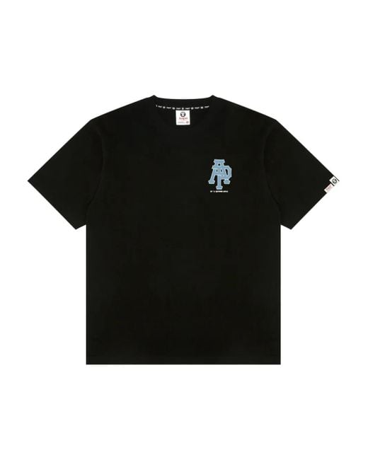 Camiseta con logo estampado Aape By A Bathing Ape de hombre de color Black