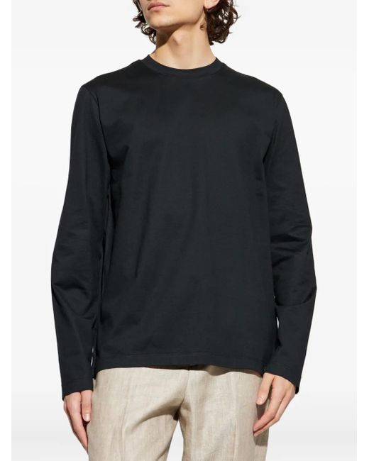 Brioni Blue Long-Sleeve T-Shirt for men