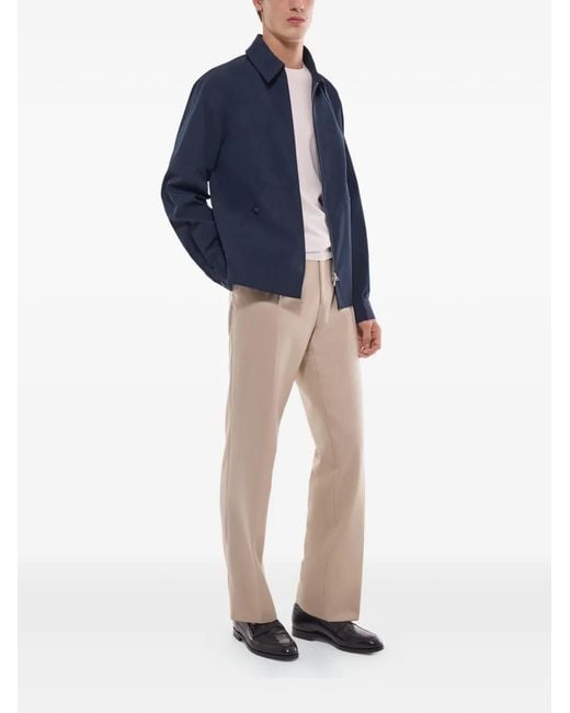 Fursac Blue Classic-Collar Jacket for men