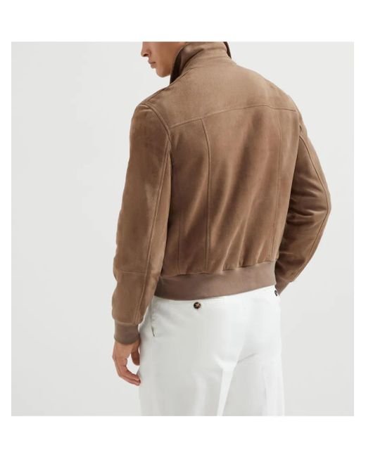 Brunello Cucinelli Brown Aviator Jacket for men