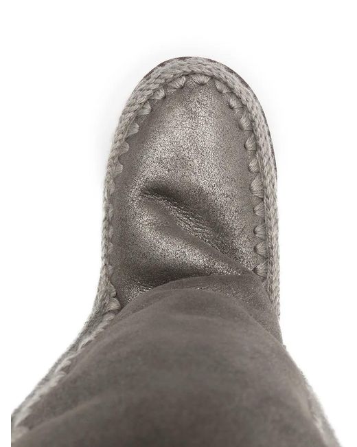Mou Gray Calf-Length Snow Boots