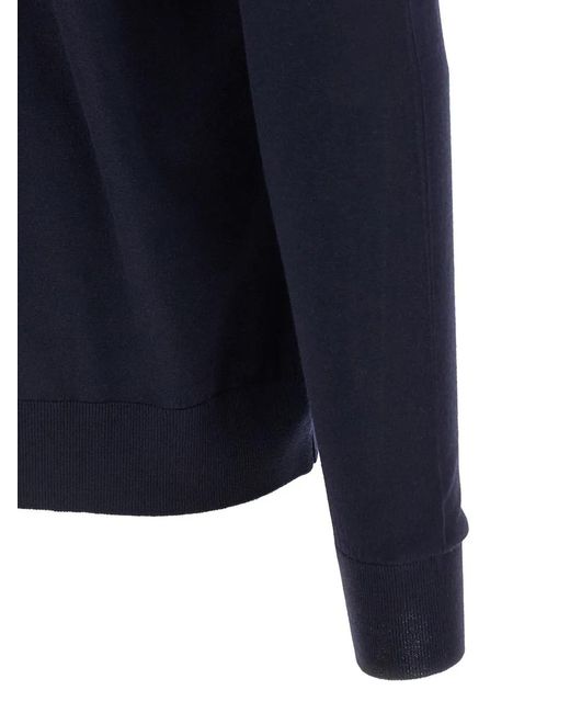 Kiton Blue Half-Zip Sweater for men