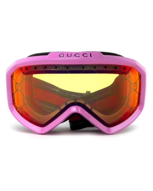 Gucci Pink Shield-Frame Ski Goggles
