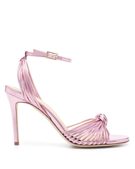 Semicouture Pink 95mm knot detail sandals