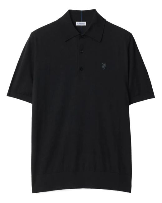 Burberry Black Wool Polo Shirt for men