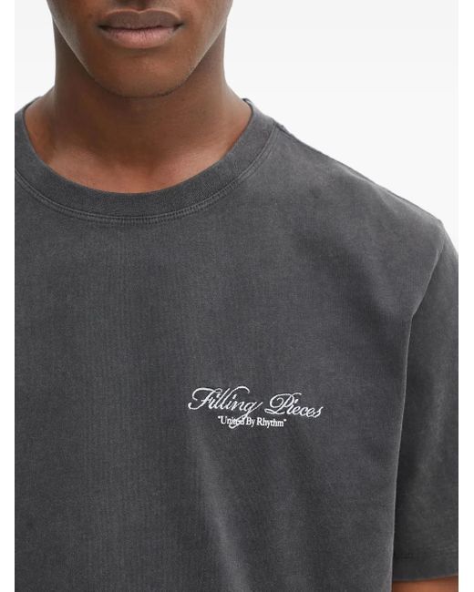 Filling Pieces Gray Round-Neck Graphic T-Shirt for men