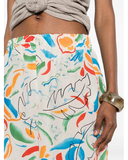 Aspesi White Abstract-Pattern Trousers