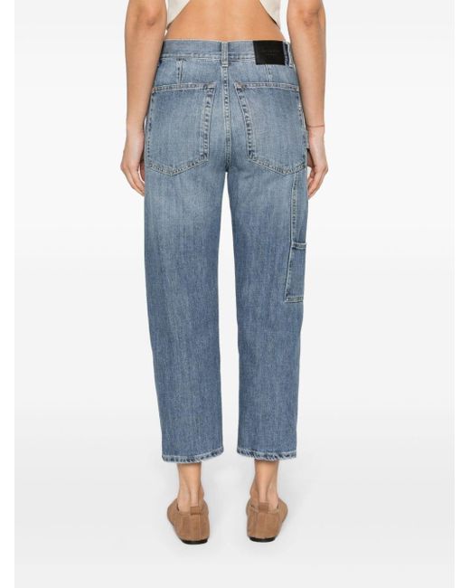 Dondup Blue Carrie Cropped-Jeans
