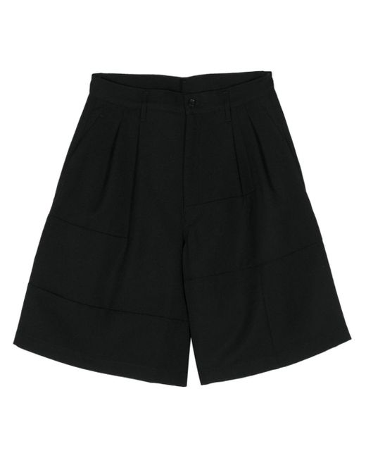 Comme des Garçons Wollen Geplooide Bermuda Shorts in het Black voor heren