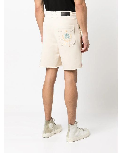 Amiri Natural Zig-Zag Printed Shorts for men
