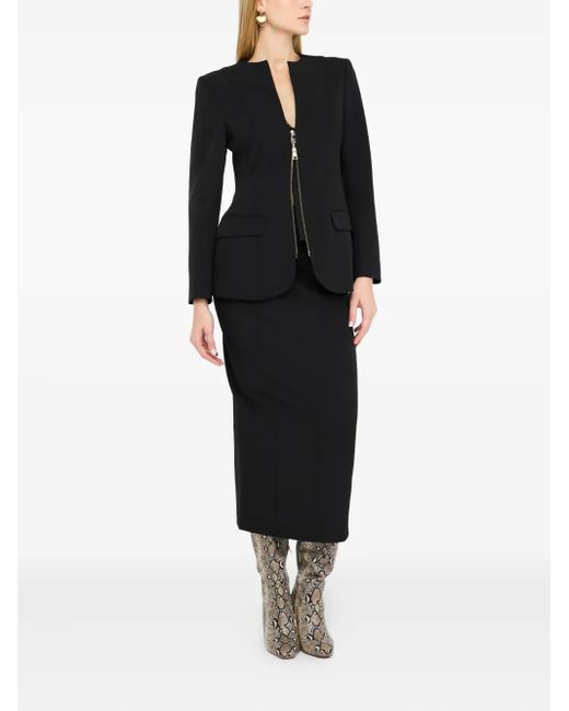 Liu Jo Black V-Neck Zip-Front Jacket