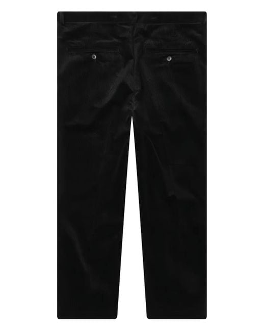 Wacko Maria Black Pleated Corduroy Trousers for men