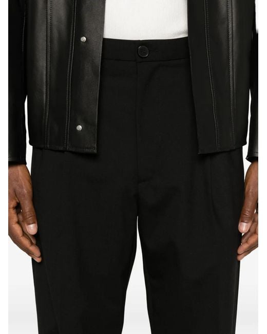 Amaranto Black Pantalon À Design Plissé for men