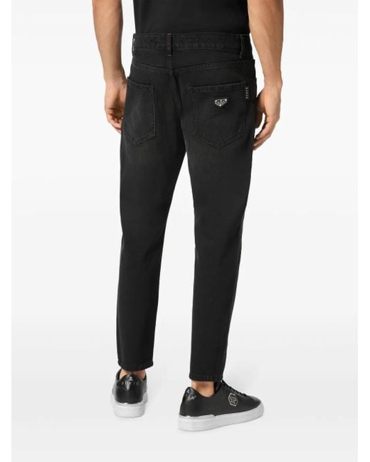 Philipp Plein Black Detroit Tapered-Leg Jeans for men