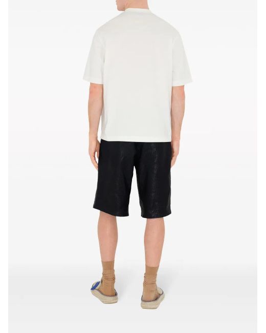 Burberry White Equestrian Knight Cotton T-Shirt for men