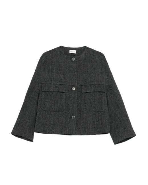 P.A.R.O.S.H. Black Button-Fastening Patch-Pocket Jacket