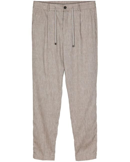 Peserico Gray Drawstring-waist Tapered Trousers for men