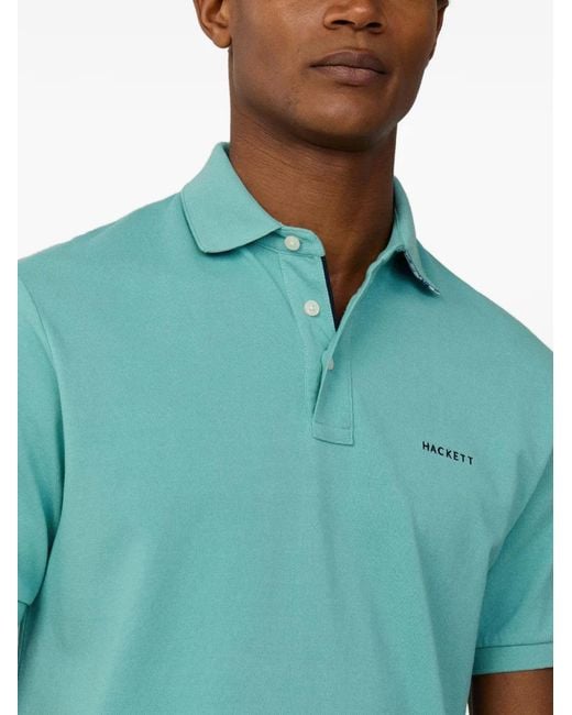 Hackett Green Embroidered Pique Polo Shirt for men