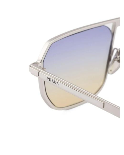 Prada Blue Pilot-Frame Sunglasses for men
