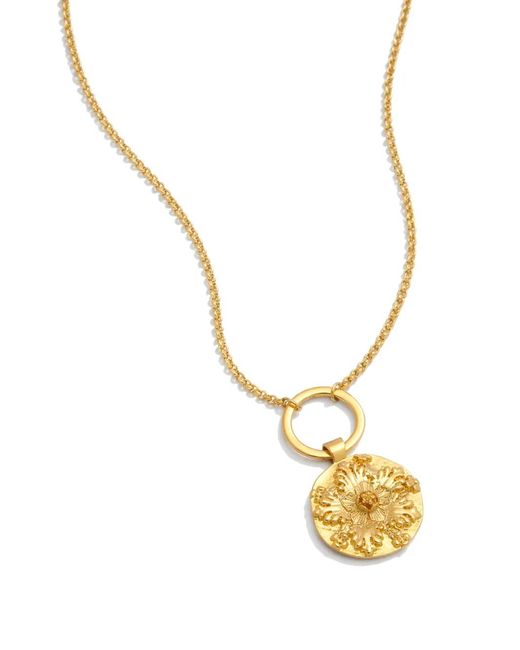 Yoj Metallic Maxi Flower Pendant Necklace