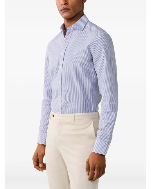 Hackett Blue Chemise En Seersucker À Rayures Bengale for men
