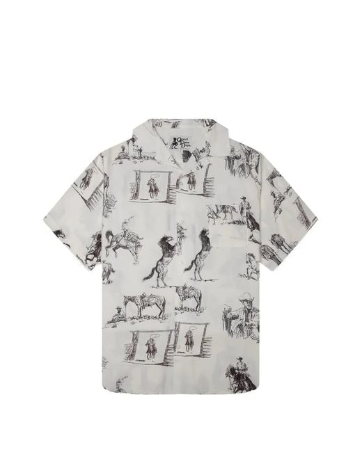 One Of These Days Gray Montage Camp-Collar Shirt for men