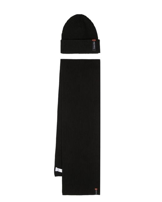 Set Sciarpa E Berretto di Calvin Klein in Black da Uomo