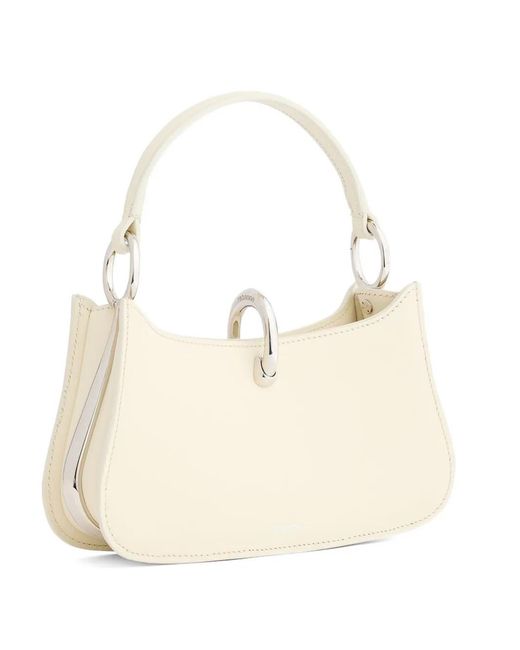 Rabanne Natural Ring-Lock Leather Shoulder Bag