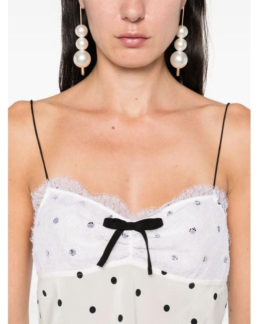 Top con motivo de lunares Alessandra Rich de color White