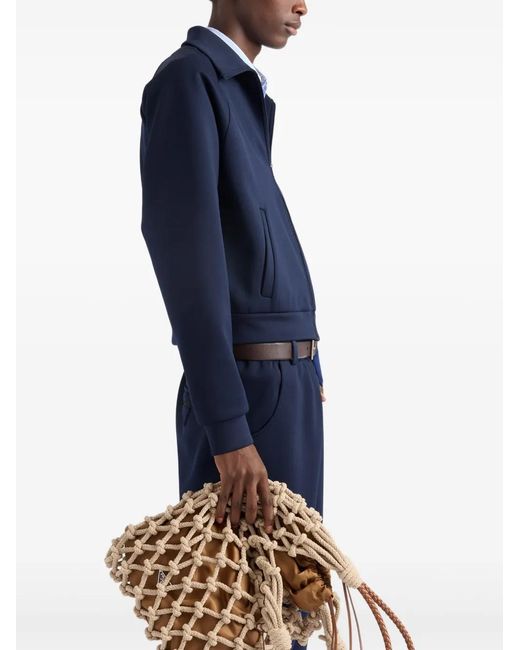 Prada Blue Zipped Sweatshirt for men