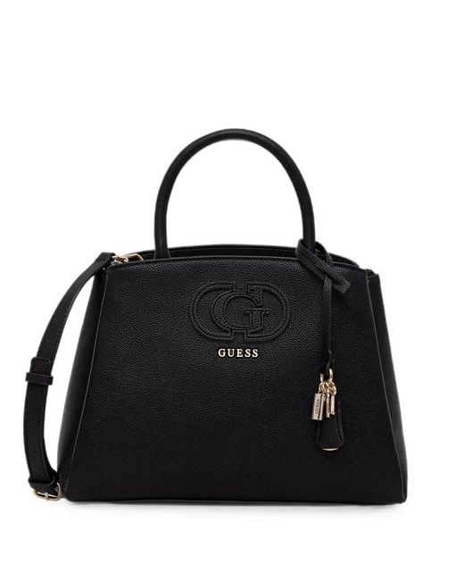 Guess Black Logo-Embossed Tote Bag