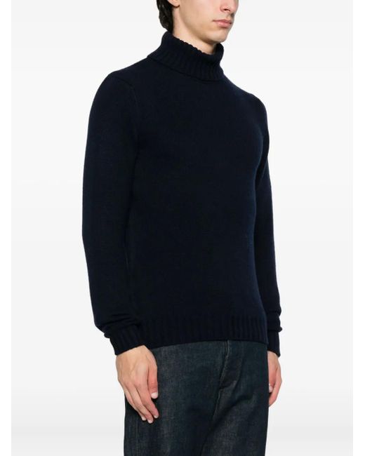 Fedeli Black Turtleneck Sweater for men
