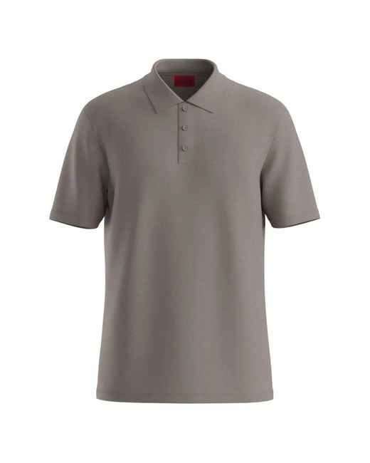 HUGO Gray Button Polo Shirt for men